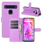 For TCL 10L Litchi Texture Horizontal Flip Protective Case with Holder & Card Slots & Wallet(Purple) - 1