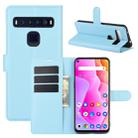 For TCL 10L Litchi Texture Horizontal Flip Protective Case with Holder & Card Slots & Wallet(Blue) - 1