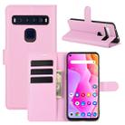 For TCL 10L Litchi Texture Horizontal Flip Protective Case with Holder & Card Slots & Wallet(Pink) - 1