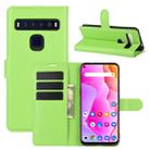 For TCL 10L Litchi Texture Horizontal Flip Protective Case with Holder & Card Slots & Wallet(Green) - 1