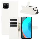 For OPPO Realme C11 Litchi Texture Horizontal Flip Protective Case with Holder & Card Slots & Wallet(White) - 1