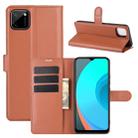 For OPPO Realme C11 Litchi Texture Horizontal Flip Protective Case with Holder & Card Slots & Wallet(Brown) - 1