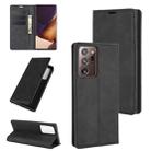 For Samsung Galaxy Note20 Ultra Retro-skin Business Magnetic Suction Leather Case with Holder & Card Slots & Wallet(Black) - 1