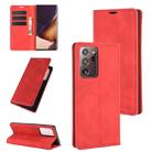 For Samsung Galaxy Note20 Ultra Retro-skin Business Magnetic Suction Leather Case with Holder & Card Slots & Wallet(Red) - 1