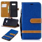 Color Matching Denim Texture Leather Case for Galaxy  S10e , with Holder & Card Slots & Wallet & Lanyard(Royal blue) - 1