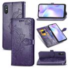 For Xiaomi Redmi 9A Halfway Mandala Embossing Pattern Horizontal Flip Leather Case with Holder & Card Slots & Wallet & Lanyard(Purple) - 1