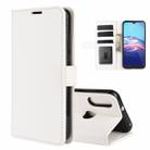 For Motorola Moto E 2020 R64 Texture Single Horizontal Flip Protective Case with Holder & Card Slots & Wallet& Photo Frame(White) - 1