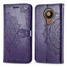 For Nokia 5.3 Mandala Flower Embossed Horizontal Flip Leather Case with Bracket / Card Slot / Wallet / Lanyard(Purple) - 1