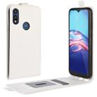 For Motorola Moto E 2020 R64 Texture Single Vertical Flip Leather Protective Case with Card Slots & Photo Frame(White) - 1