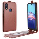 For Motorola Moto E 2020 R64 Texture Single Vertical Flip Leather Protective Case with Card Slots & Photo Frame(Brown) - 1