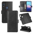 For Motorola Moto E 2020 Dual-side Magnetic Buckle Horizontal Flip Leather Case with Holder & Card Slots & Wallet(Black) - 1