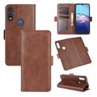 For Motorola Moto E 2020 Dual-side Magnetic Buckle Horizontal Flip Leather Case with Holder & Card Slots & Wallet(Brown) - 1