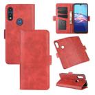 For Motorola Moto E 2020 Dual-side Magnetic Buckle Horizontal Flip Leather Case with Holder & Card Slots & Wallet(Red) - 1