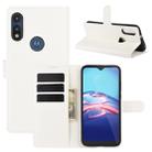 For Motorola Moto E 2020 Litchi Texture Horizontal Flip Protective Case with Holder & Card Slots & Wallet(White) - 1