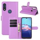 For Motorola Moto E 2020 Litchi Texture Horizontal Flip Protective Case with Holder & Card Slots & Wallet(Purple) - 1