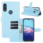For Motorola Moto E 2020 Litchi Texture Horizontal Flip Protective Case with Holder & Card Slots & Wallet(Blue) - 1