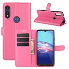 For Motorola Moto E 2020 Litchi Texture Horizontal Flip Protective Case with Holder & Card Slots & Wallet(Rose red) - 1