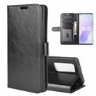 For Vivo X50 Pro+ R64 Texture Single Horizontal Flip Protective Case with Holder & Card Slots & Wallet& Photo Frame(Black) - 1