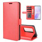 For Vivo X50 Pro+ R64 Texture Single Horizontal Flip Protective Case with Holder & Card Slots & Wallet& Photo Frame(Red) - 1