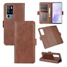 For Vivo X50 Pro+ Dual-side Magnetic Buckle Horizontal Flip Leather Case with Holder & Card Slots & Wallet(Brown) - 1