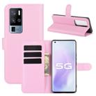 For Vivo X50 Pro+ Litchi Texture Horizontal Flip Protective Case with Holder & Card Slots & Wallet(Pink) - 1