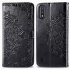 For Samsung Galaxy M01 Halfway Mandala Embossing Pattern Horizontal Flip Leather Case with Holder & Card Slots & Wallet & Lanyard(Black) - 1