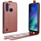 For Motorola One Fusion R64 Texture Single Vertical Flip Leather Protective Case with Card Slots & Photo Frame(Brown) - 1