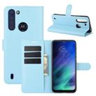 For Motorola One Fusion Litchi Texture Horizontal Flip Protective Case with Holder & Card Slots & Wallet(Blue) - 1