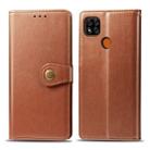 For Xiaomi Redmi 9C Retro Solid Color Leather Buckle Phone Case with Lanyard & Photo Frame & Card Slot & Wallet & Stand Function(Brown) - 1