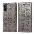 For OPPO  Reno3 A Cute Cat and Dog Embossed Horizontal Flip Leather Case with Holder & Card Slots & Wallet & Lanyard(Grey) - 1