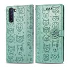 For OPPO  Reno3 A Cute Cat and Dog Embossed Horizontal Flip Leather Case with Holder & Card Slots & Wallet & Lanyard(Green) - 1