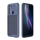 For Motorola One Fusion Carbon Fiber Texture Shockproof TPU Case(Blue) - 1