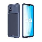 For vivo S7 Carbon Fiber Texture Shockproof TPU Case(Blue) - 1