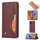 For Samsung Galaxy A21s Knead Skin Texture Horizontal Flip Leather Case with Photo Frame & Holder & Card Slots & Wallet(Wine Red) - 1