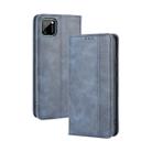 For OPPO Realme C11 Magnetic Buckle Retro Crazy Horse Texture Horizontal Flip Leather Case with Holder & Card Slots & Photo Frame(Blue) - 1