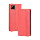 For OPPO Realme C11 Magnetic Buckle Retro Crazy Horse Texture Horizontal Flip Leather Case with Holder & Card Slots & Photo Frame(Red) - 1