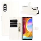 For LG Velvet Litchi Texture Horizontal Flip Protective Case with Holder & Card Slots & Wallet(White) - 1