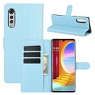 For LG Velvet Litchi Texture Horizontal Flip Protective Case with Holder & Card Slots & Wallet(Blue) - 1