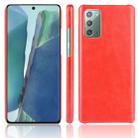 For Samsung Galaxy Note20 Shockproof Litchi Texture PC + PU Case(Red) - 1