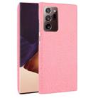 For Samsung Galaxy Note20 Ultra Shockproof Crocodile Texture PC + PU Case(Pink) - 1