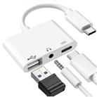 3 in 1 USB-C OTG Adapter with 3.5mm Headphone Jack, Compatible for iPad Pro and Type-C Jack Phone - 1