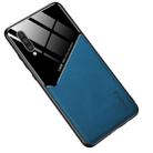 For Samsung Galaxy A50/A30s/A50s All-inclusive Leather + Organic Glass Phone Case with Metal Iron Sheet(Blue) - 1