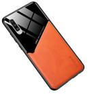 For Samsung Galaxy A70/A70s All-inclusive Leather + Organic Glass Phone Case with Metal Iron Sheet(Orange) - 1