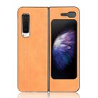 For Samsung Galaxy Fold 4G / Fold 5G / W20 5G Shockproof Sewing Cow Pattern Skin PC + PU + TPU Case(Orange) - 1