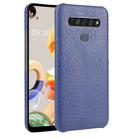 For LG K61 Shockproof Crocodile Texture PC + PU Case(Blue) - 1