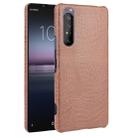 For Sony Xperia 1 II Shockproof Crocodile Texture PC + PU Case(Brown) - 1