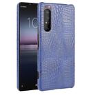 For Sony Xperia 1 II Shockproof Crocodile Texture PC + PU Case(Blue) - 1