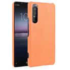 For Sony Xperia 1 II Shockproof Crocodile Texture PC + PU Case(Orange) - 1