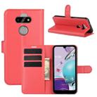 For LG K31/Aristo 5/Aristo 5 Plus Litchi Texture Horizontal Flip Protective Case with Holder & Card Slots & Wallet(Red) - 1