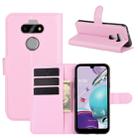 For LG K31/Aristo 5/Aristo 5 Plus Litchi Texture Horizontal Flip Protective Case with Holder & Card Slots & Wallet(Pink) - 1